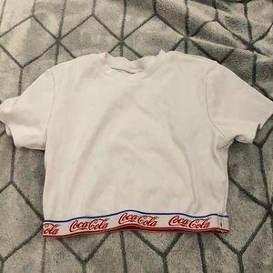 white coca coke crop top